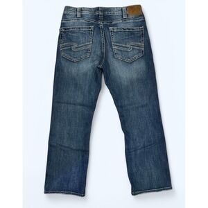Silver Jeans Craig‎ Mens 34x31 Straight Leg Denim Medium Wash Distressed